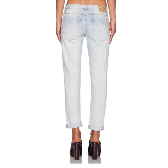 One Teaspoon Awesome Baggies Relaxed Distressed Tapered Rolled Jeans - Picture 2 of 16